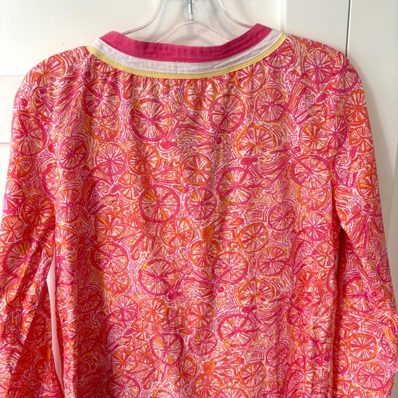 Lilly Pulitzer Women's Pink Bicycle Print Long Sleeve Swim Cover Up in Size S - Picture 7 of 12